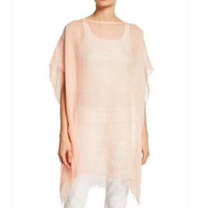 Eileen Fisher Tencel Linen Blend Poncho Sheer OS